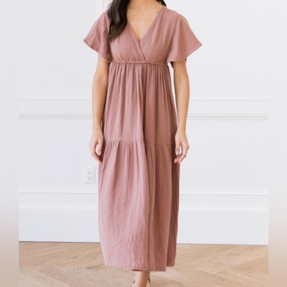 NWOT Cozy Earth Boardwalk Breeze Dress Clay Mauve Tissue Cotton Blend Women’s M